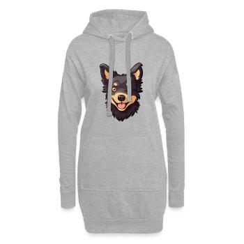 Mudi Hund Rasse Aquarell Cartoon Kawaii Clipart - Hoodie-Kleid - Grau meliert - Vorne