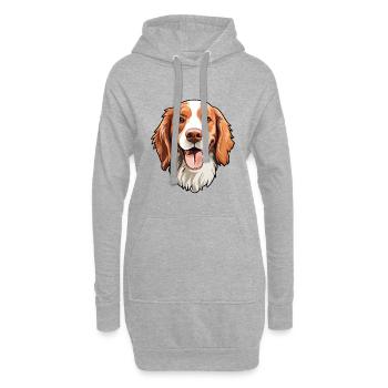 Irischer roter und weißer Setter Hund Rasse Aquarell ca - Hoodie-Kleid - Grau meliert - Vorne