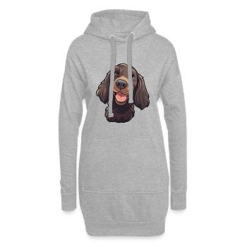 Feld Spaniel Hunderasse Aquarell Karikatur Kawaii - Hoodie-Kleid - Grau meliert - Vorne