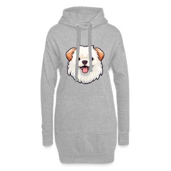 Russisches Spielzeug Hunderasse Aquarell Karikatur Kawaii Cl - Hoodie-Kleid - Grau meliert - Vorne