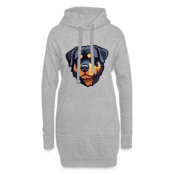 Rottweiler Hund Rasse Aquarell Karikatur Kawaii Cli - Hoodie-Kleid - Grau meliert - Vorne
