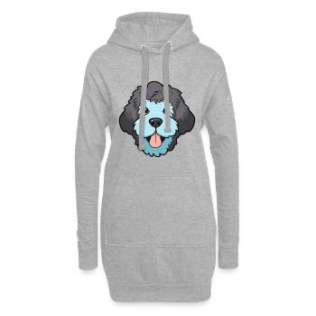 Spanischer Wasserhund Rasse Aquarell Karikatur Kawaii - Hoodie-Kleid - Grau meliert - Vorne
