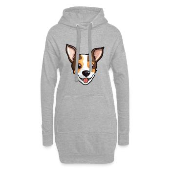 Spielzeug Foxterrier Hunderasse Aquarell Karikatur Kawai - Hoodie-Kleid - Grau meliert - Vorne