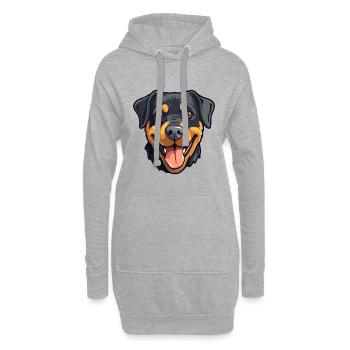 Rottweiler Hund Rasse Aquarell Karikatur Kawaii Cli - Hoodie-Kleid - Grau meliert - Vorne