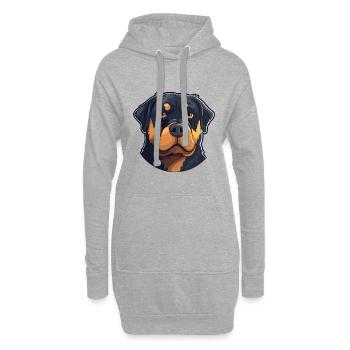Rottweiler Hund Rasse Aquarell Karikatur Kawaii Cli - Hoodie-Kleid - Grau meliert - Vorne