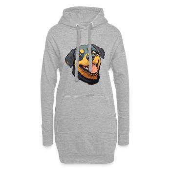 Rottweiler Hund Rasse Aquarell Karikatur Kawaii Cli - Hoodie-Kleid - Grau meliert - Vorne