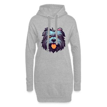 Skye Terrier Hunderasse Aquarell Karikatur Kawaii C - Hoodie-Kleid - Grau meliert - Vorne