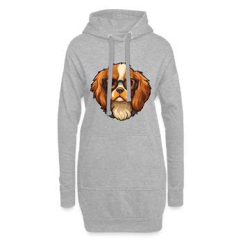 Cavalier King Charles Spaniel chien race aquarelle - Sweat-shirt à capuche long Femme - gris chiné - Devant