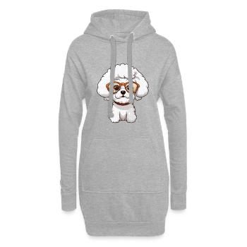 Bichons Frise Hunderasse Aquarell Karikatur Kawaii - Hoodie-Kleid - Grau meliert - Vorne