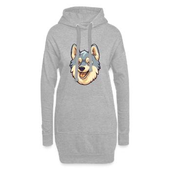 Schwedische Vallhund Hunderasse Aquarell Karikatur Kawa - Hoodie-Kleid - Grau meliert - Vorne