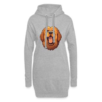 Tibetischer Mastiff Hunderasse Aquarell Karikatur Kawai - Hoodie-Kleid - Grau meliert - Vorne