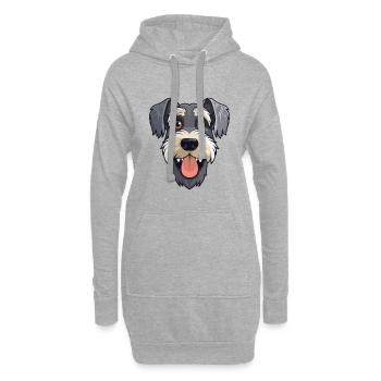 Standard Schnauzer Dog Breed Watercolor Cartoon Ka - Hoodie Dress - heather grey - Front
