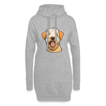 Soft Coated Wheaten Terrier Dog Breed Watercolor C - Hoodie Dress - heather grey - Front