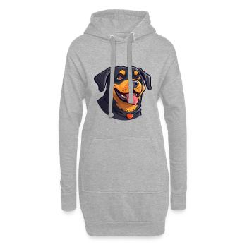 Rottweiler Hund Rasse Aquarell Karikatur Kawaii Cli - Hoodie-Kleid - Grau meliert - Vorne