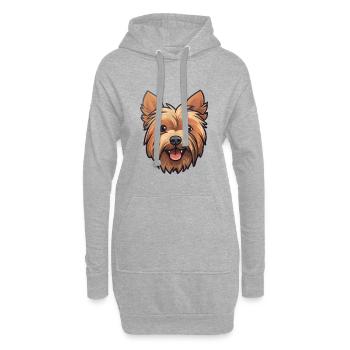 Silky Terrier Hunderasse Aquarell Karikatur Kawaii - Hoodie-Kleid - Grau meliert - Vorne