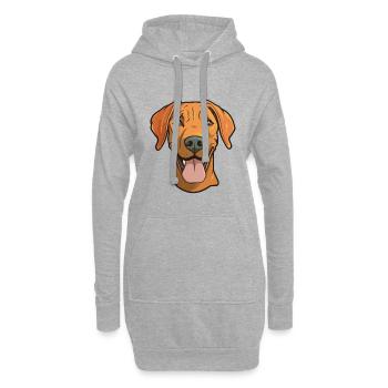 Rhodesian Ridgeback chien race aquarelle dessin animé K - Sweat-shirt à capuche long Femme - gris chiné - Devant