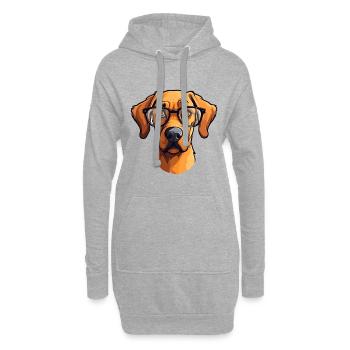 Rhodesian Ridgeback chien race aquarelle dessin animé K - Sweat-shirt à capuche long Femme - gris chiné - Devant