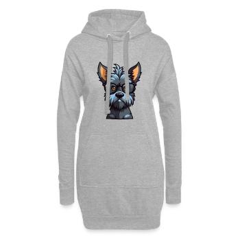 Scottish Terrier Hunderasse Aquarell Karikatur Kawa - Hoodie-Kleid - Grau meliert - Vorne