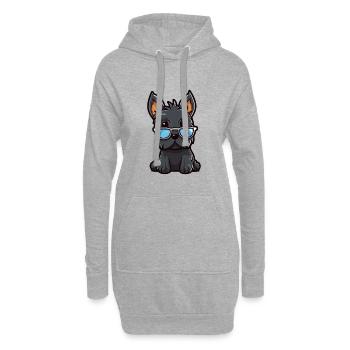Scottish Terrier Hunderasse Aquarell Karikatur Kawa - Hoodie-Kleid - Grau meliert - Vorne