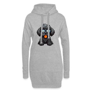 Portugiesischer Wasserhund Rasse Aquarell Cartoon Kawa - Hoodie-Kleid - Grau meliert - Vorne