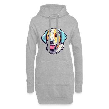 Akbash Hunderasse Aquarell Karikatur Kawaii Colorfu - Hoodie-Kleid - Grau meliert - Vorne