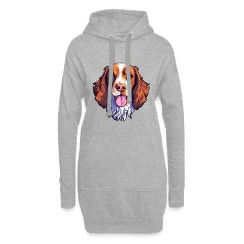 Bretagne Hunderasse Aquarell Karikatur Kawaii Farbe - Hoodie-Kleid - Grau meliert - Vorne