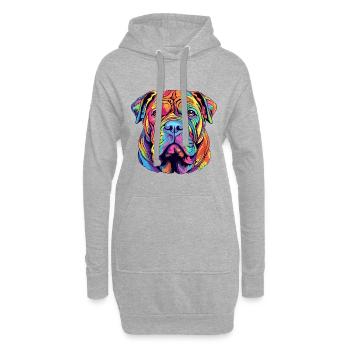 Shar Pei Hunderasse Aquarell Karikatur Kawaii Farbe - Hoodie-Kleid - Grau meliert - Vorne