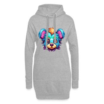 Russisches Spielzeug Hunderasse Aquarell Karikatur Kawaii Co - Hoodie-Kleid - Grau meliert - Vorne