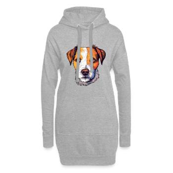 Parson Russell Terrier Hunderasse Aquarell Cartoo - Hoodie-Kleid - Grau meliert - Vorne