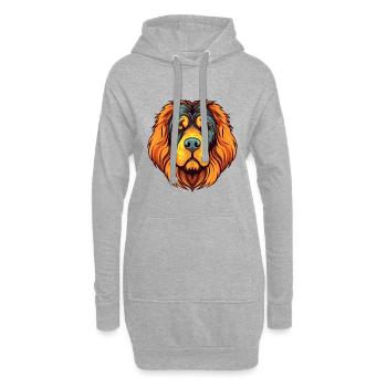 Tibetischer Mastiff Hunderasse Aquarell Karikatur Kawai - Hoodie-Kleid - Grau meliert - Vorne