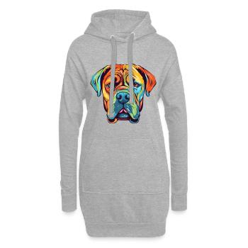 Boerboel Hunderasse Aquarell Karikatur Kawaii Farbe - Hoodie-Kleid - Grau meliert - Vorne