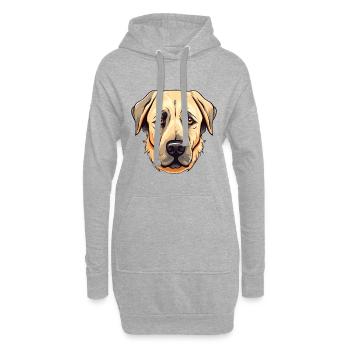 Anatolische Schäferhundsrasse Aquarell-Karikatur Ka - Hoodie-Kleid - Grau meliert - Vorne