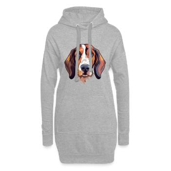 Treeing Walker Coonhound Hunderasse Aquarellwagen - Hoodie-Kleid - Grau meliert - Vorne