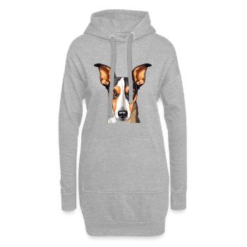 Glatte Foxterrier-Hunderasse Aquarell-Karikatur Ka - Hoodie-Kleid - Grau meliert - Vorne