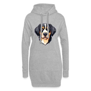 Entlebucher Mountain Dog Breed Aquarelle Cartoon - Sweat-shirt à capuche long Femme - gris chiné - Devant