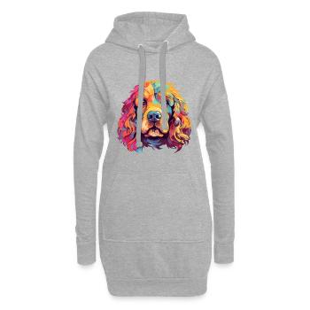 Cockapoo Hunderasse Aquarell Karikatur Kawaii Farbe - Hoodie-Kleid - Grau meliert - Vorne