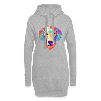 Bedlington Terrier chien race aquarelle dessin animé Ka - Sweat-shirt à capuche long Femme - gris chiné - Devant