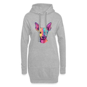 Mexikanische haarlose Hunderasse Aquarell Karikatur Kawa - Hoodie-Kleid - Grau meliert - Vorne