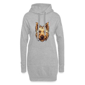 Berger Picard Hunderasse Aquarell Karikatur Kawaii - Hoodie-Kleid - Grau meliert - Vorne