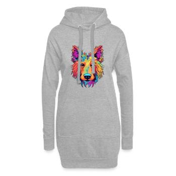 Berger Picard Hunderasse Aquarell Karikatur Kawaii - Hoodie-Kleid - Grau meliert - Vorne