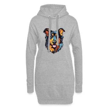 Austrailian Shepard Hunderasse Aquarell Karikatur K - Hoodie-Kleid - Grau meliert - Vorne
