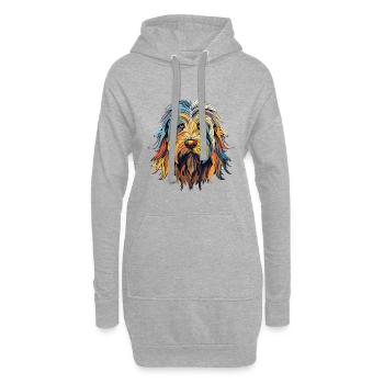 Bergamasco Hunderasse Aquarell Karikatur Kawaii Col - Hoodie-Kleid - Grau meliert - Vorne