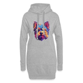 YORKIES Hunderasse Aquarell Karikatur Kawaii Colorf - Hoodie-Kleid - Grau meliert - Vorne
