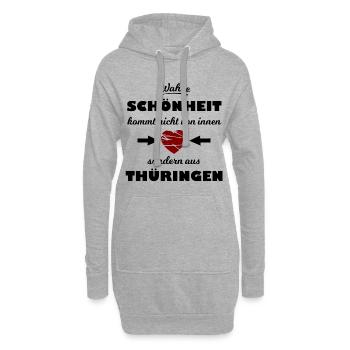 Les Thuringiens arrivent - Sweat-shirt à capuche long Femme - gris chiné - Devant
