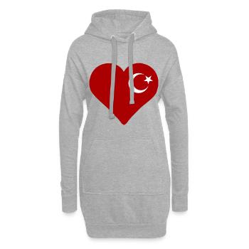 Die türkische Liebe - Hoodie-Kleid - Grau meliert - Vorne