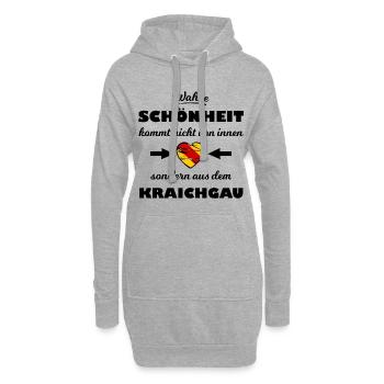 Zuhause im schönen Kraichgau - Hoodie-Kleid - Grau meliert - Vorne