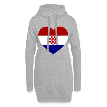 Das Liebesherz für Kroation - Hoodie-Kleid - Grau meliert - Vorne