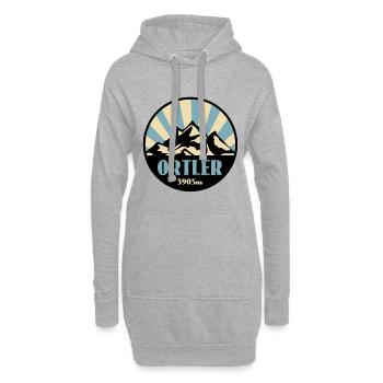 Ortler - Sweat-shirt à capuche long Femme - gris chiné - Devant