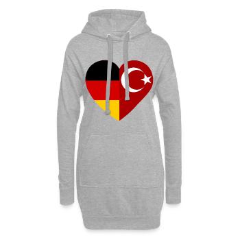Le Türkmann - Sweat-shirt à capuche long Femme - gris chiné - Devant