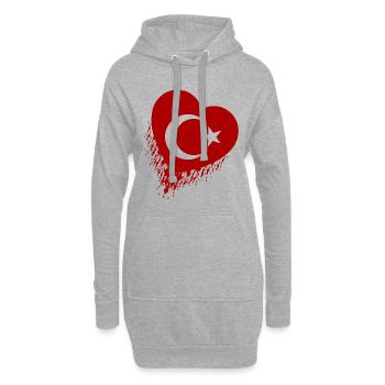 Les fans de la Turquie - Sweat-shirt à capuche long Femme - gris chiné - Devant